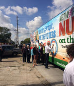 Vice President Biden signs the bus!